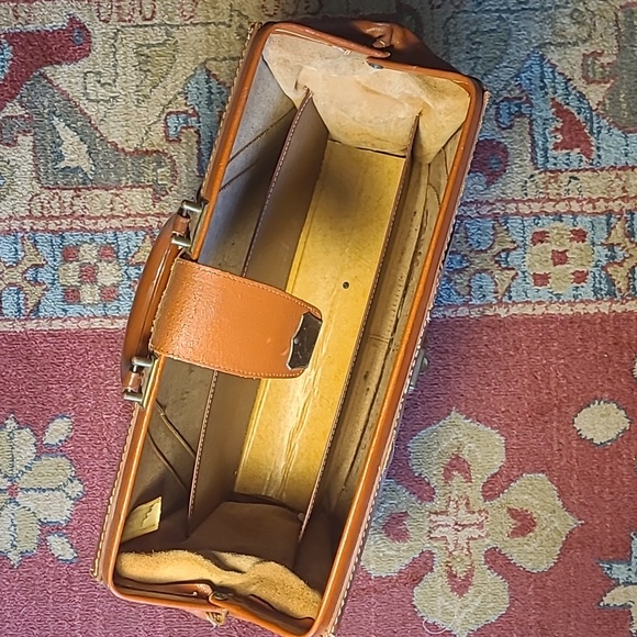 VINTAGE SPLIT COWHIDE LEATHER BRIEFCASE BAG - Picture 8 of 16